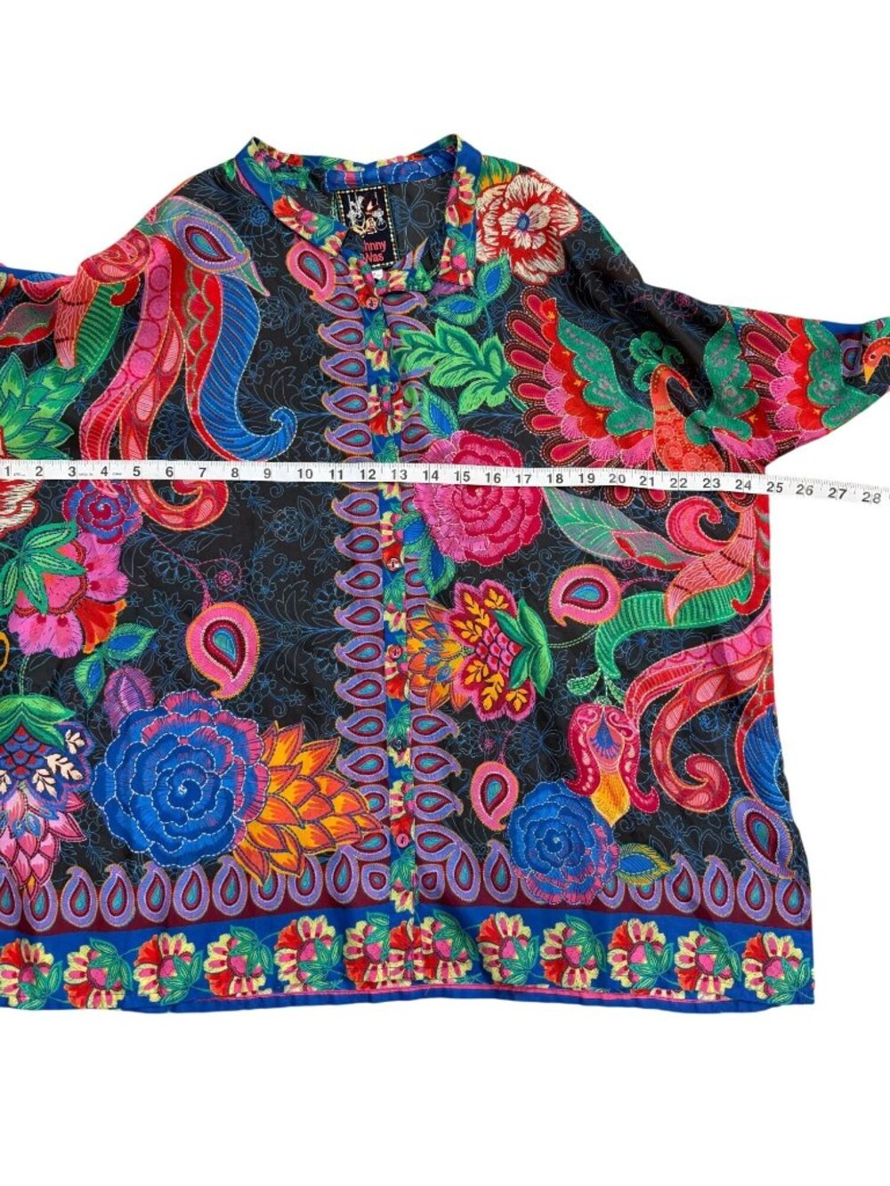 Johnny Was Womens Size S Audrey Oversize Blouse Silk Floral Button-Up $230 NEW - Picture 5 of 7